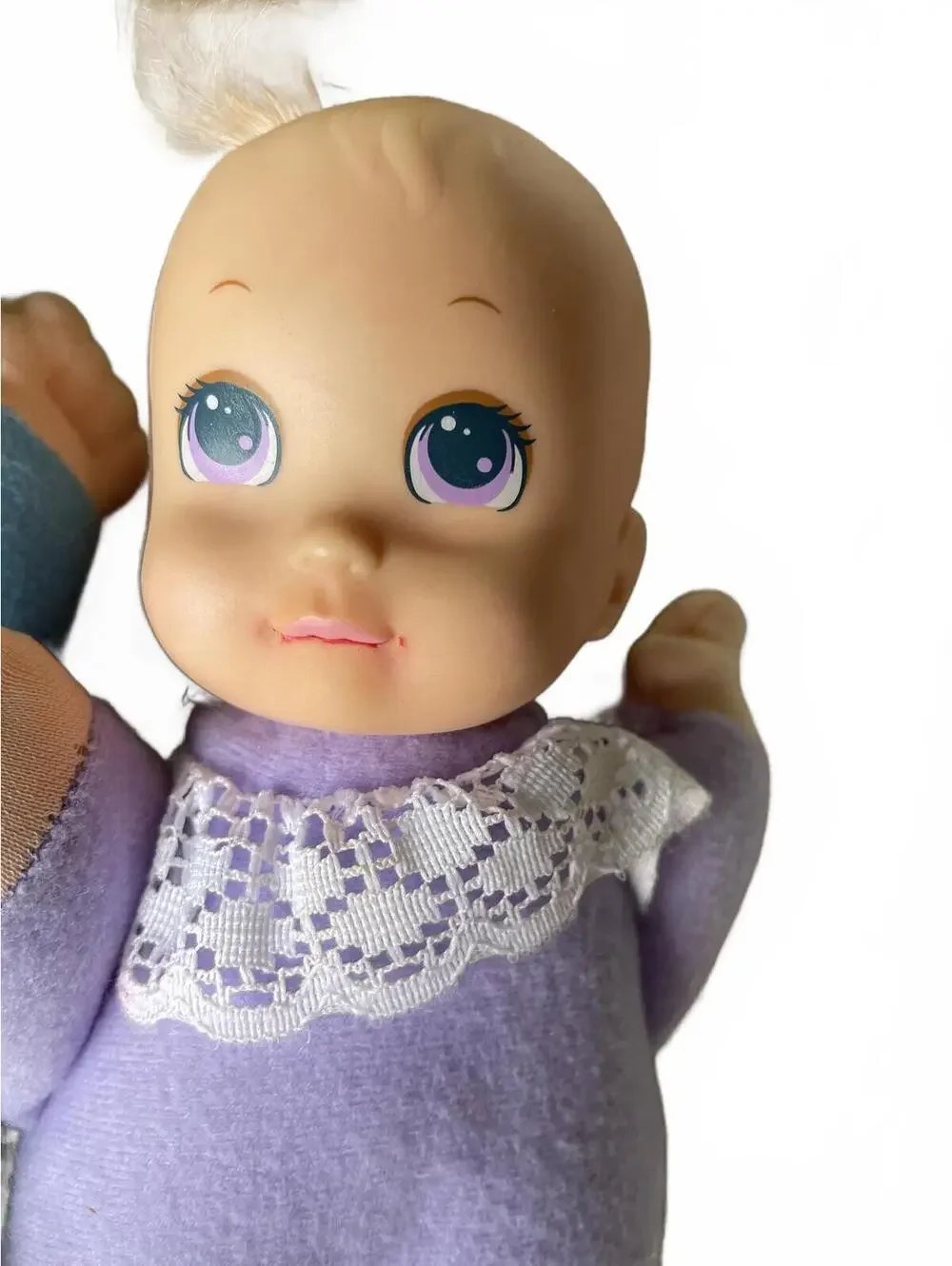 Vintage 1994 Tyco Bundle Babies Plush Doll Set of 3 Purple Blue Yellow